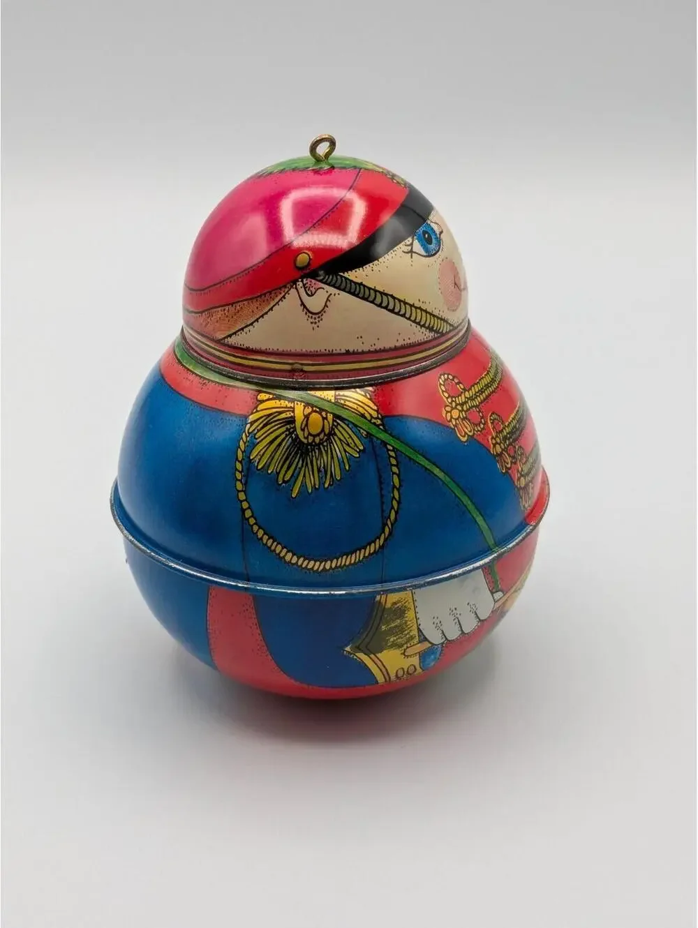 Hallmark Keepsake Jolly Wolly Soldier 1991, Pressed Tin Container Ornament